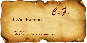 Czár Ferenc névjegykártya