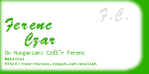 ferenc czar business card